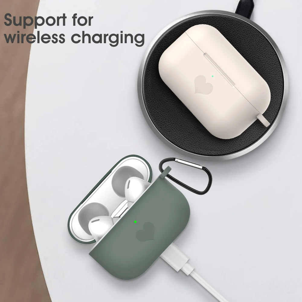 Чехол с сердечками для Apple Airpods Pro силиконовый чехол наушников 2019 мягкий 3