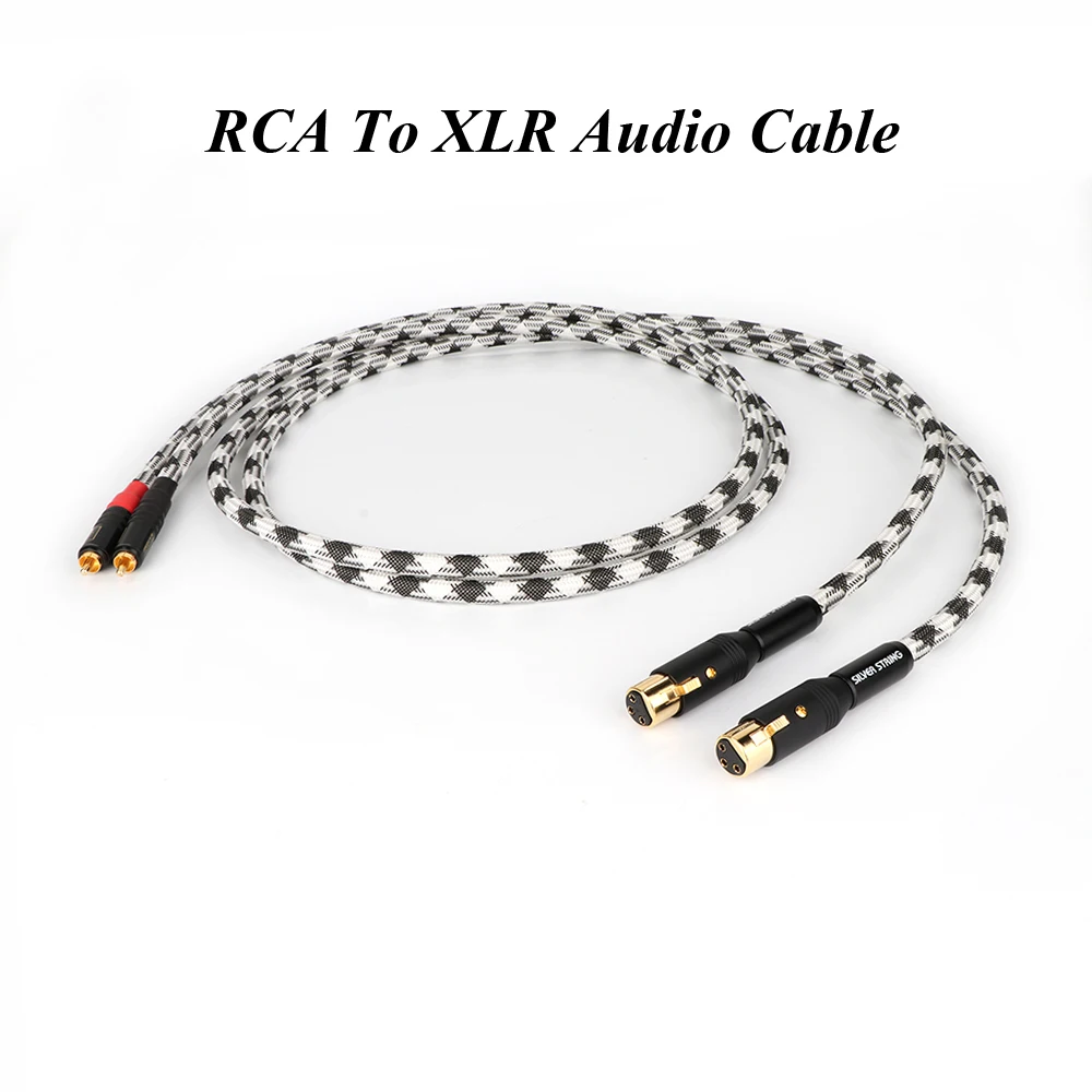 

Pair audio Signature1M OFC Silver-Plated RCA Male To XLR Male Female Plug Audio Cable