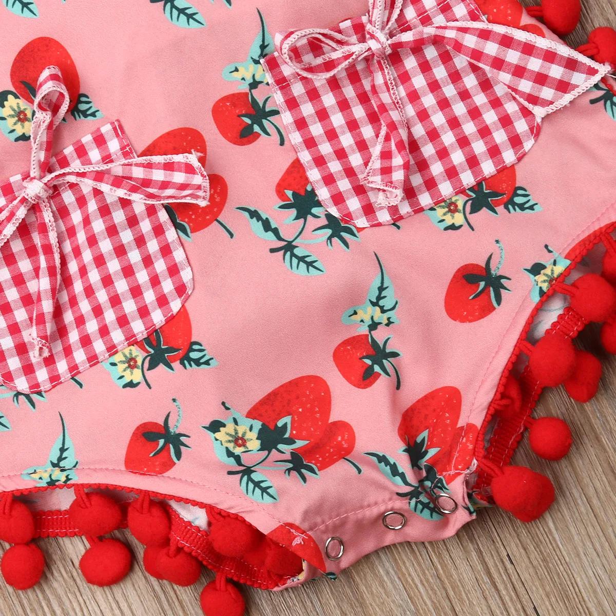 Комбинезон шапка для новорожденных младенцев девочек 0-24 м клубничный костюм