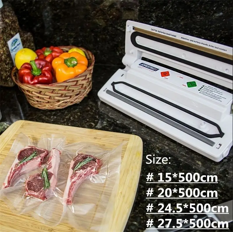 Домашний Кухня Еда пакеты для вакуумного упаковщика 12 15 20 25 28*500 см Пленка