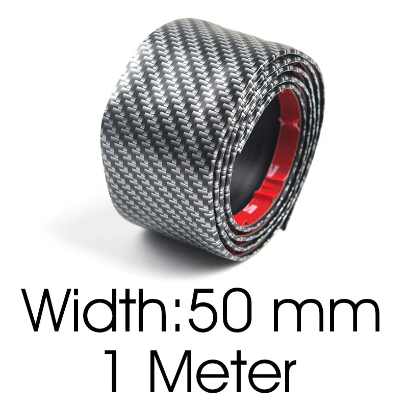 50mm Width Наклейки для автомобиля 5D углеродное волокно Резина Стайлинг порога протектор полосы для фокуса Наклейка для Honda Jeep NISSAN OPEL RENAULT Lada аксессуары - Цвет: 50mm Width