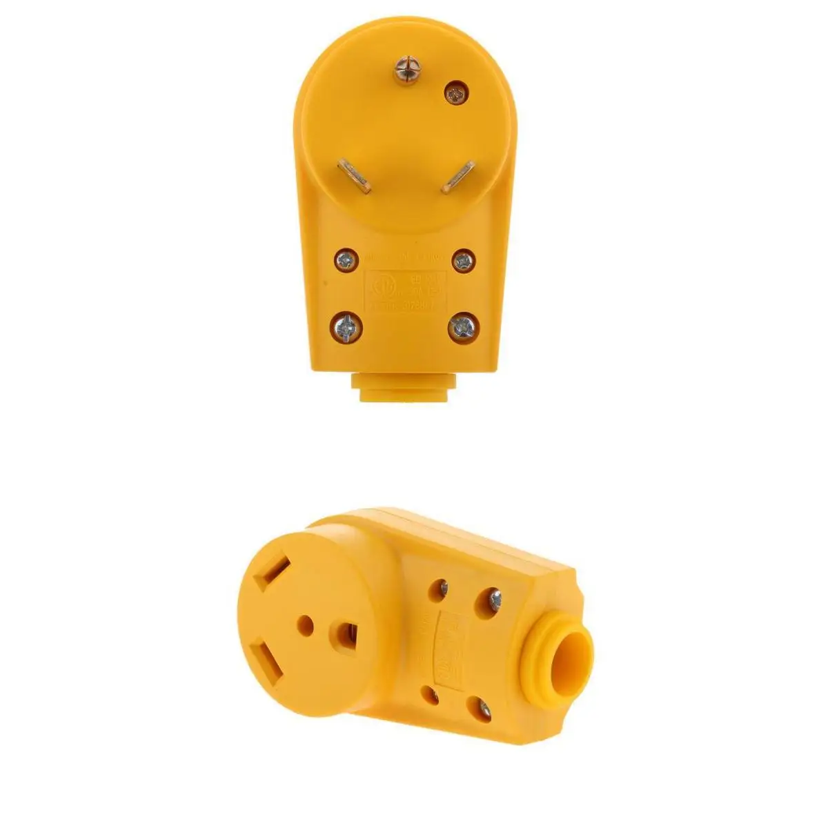 

2pcs 30 Amp 125 Volt RV Plugs Male and Female Set Electrical Receptacle Plug Adapter with Easier Handle Grip