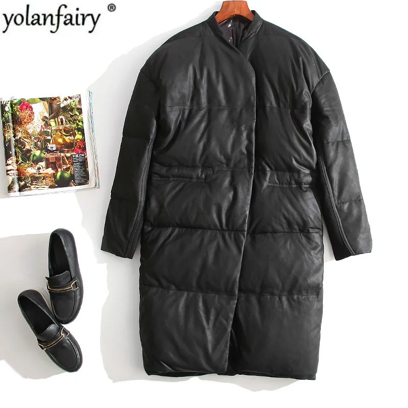 Кожаная женская куртка 2020 Зимние Куртки из натуральной овечьей кожи корейский