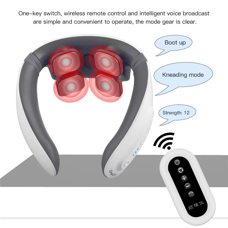 

Electric 4D Heating Neck Massager Stretcher Massage Intelligent Voice Cordless Remote Control Relieve Tool for Neck and shoulder