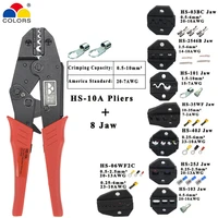 hs 10a crimping pliers wire stripper multifunction tools kit 4 jaw for insulation non insulation tube pulg mc4 terminals tools