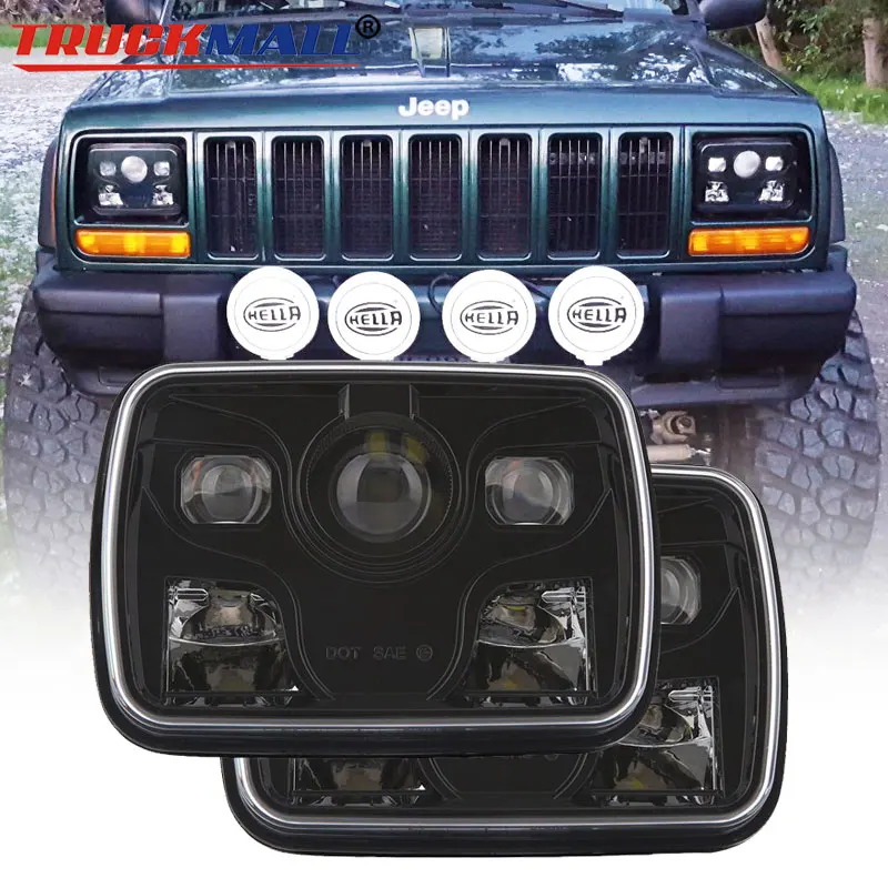 Для jeep cherokee 5x7 светодиодные фары с герметичным пучком для грузовика дневные