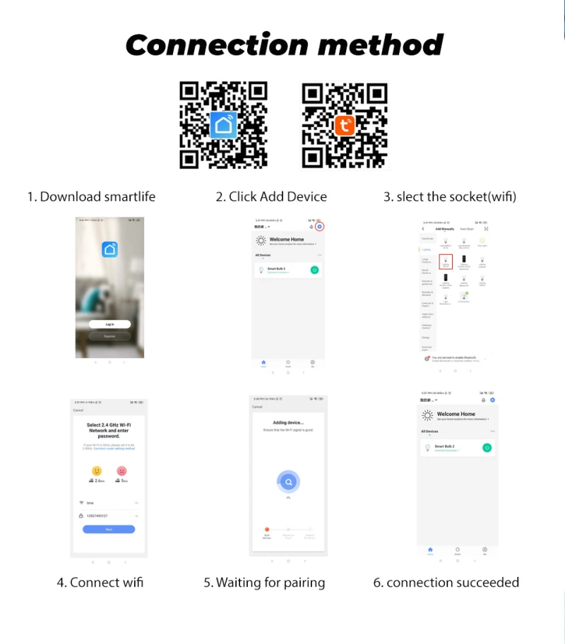 

Smart LED Bulb WiFi Bulb Phone Smart Home Remote Control 5W Dimmable Light Voice Control Bulb Compatible With Alexa Google Home