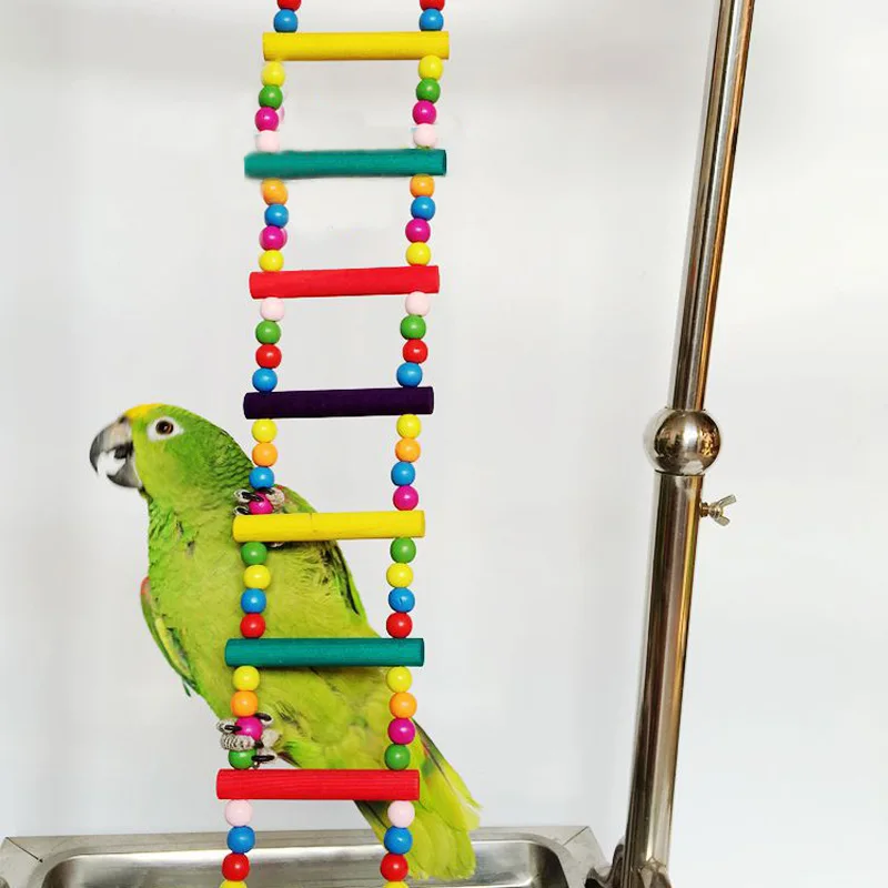 

Birds Pets Bird Supplies Hanging Colorful Balls Climbing Toy 1 Pcs Parrots Ladders with Natural Wood Palomas Parrot Accessories