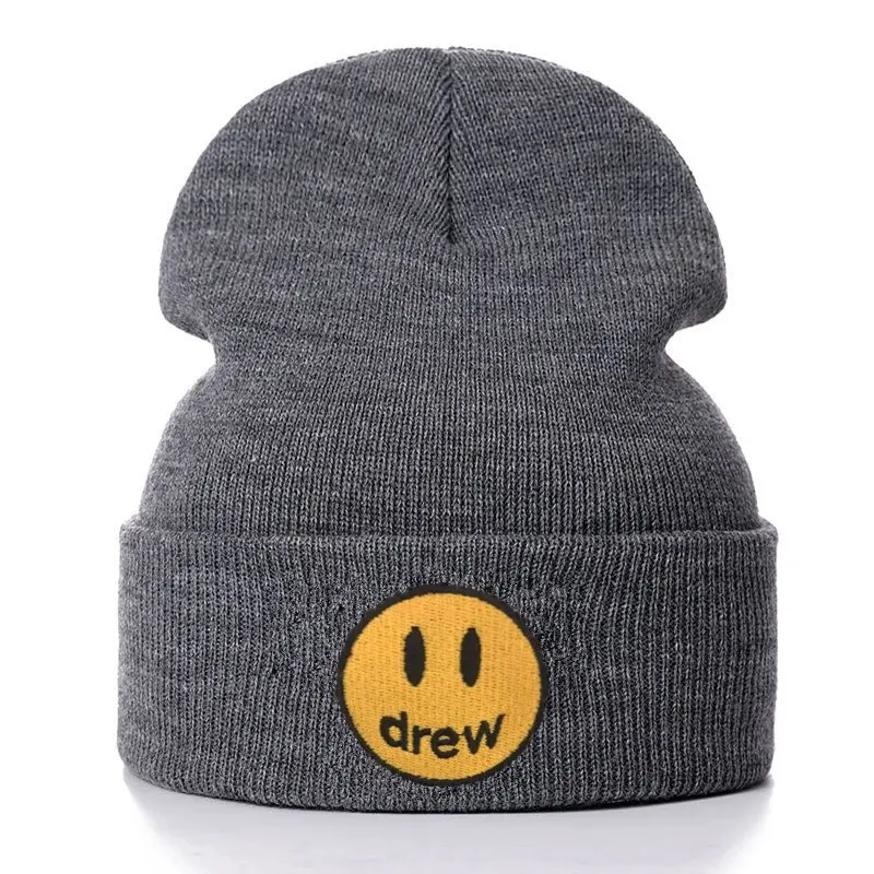 Джастин Бибер, Drew house, хлопковые повседневные шапочки для мужчин и женщин, вязанная зимняя шапка, одноцветная, хип-хоп, Skullies, шапка унисекс