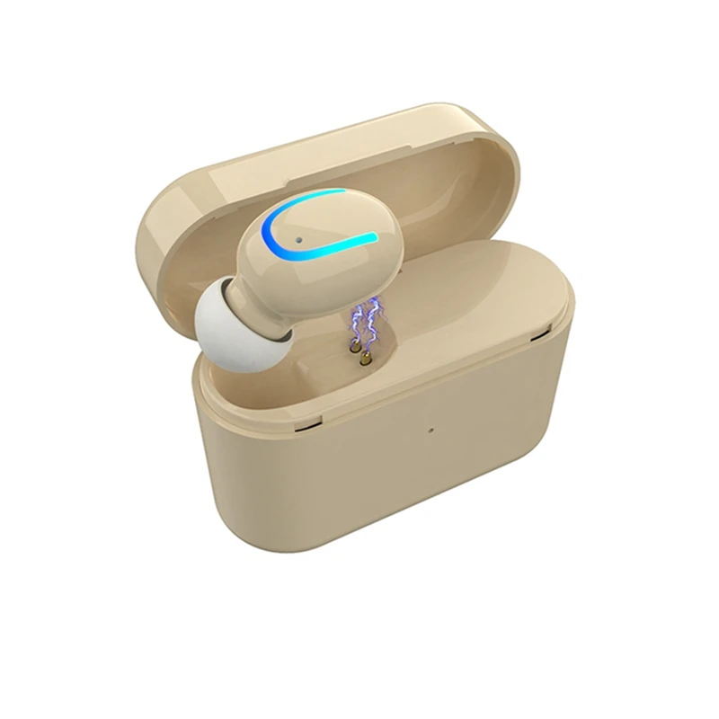 Skin-colored VTIN беспроводные Bluetooth наушники Ультра маленькие наушники-невидимки стерео один наушник с микрофоном зарядная коробка для iPhone Xiaomi - Цвет: Skin-colored