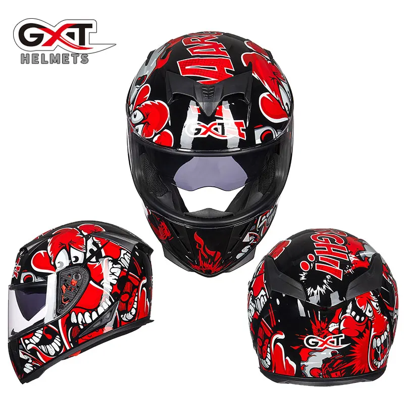 Зимние мотоциклетные шлемы для мужчин и женщин GXT на все лицо новинка гоночные