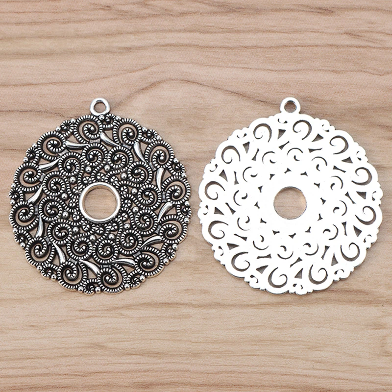 5 штук большие открытые филигранные спиральные вихревые Круглые Подвески с
