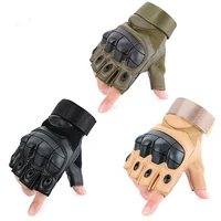 army tactical fingerless military hard rubber half finger gloves airsoft paintball bicycle shooting protection gear men glove