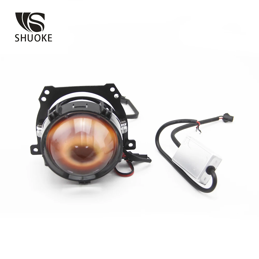 SHUOKE Мини Би-светодиодный проектор линзы фары 12V 36W 6000LM на 6000K 50000h жизни Bi светодиодный проектор линзы, 1 комплект