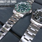 Ремешок из нержавеющей стали для часов, изогнутый браслет для часов Rolex Submariner, сплошной браслет с пряжкой, аксессуары для часов, 20 мм