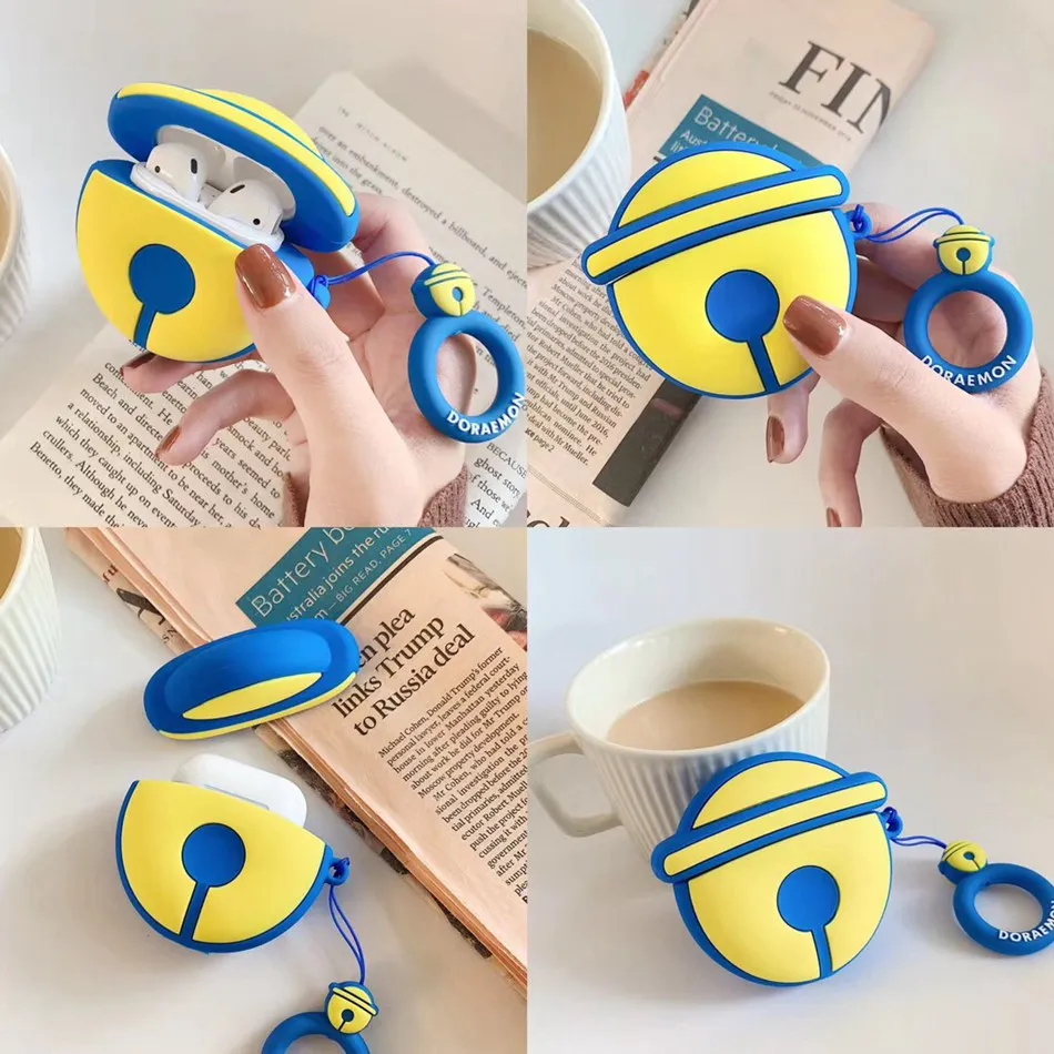 For AirPods 1/2 Case Cute Cartoon Squirrel Earphone Cases For Apple Airpods 2 Kawaii Soft Protect Cover with Finger Ring Strap