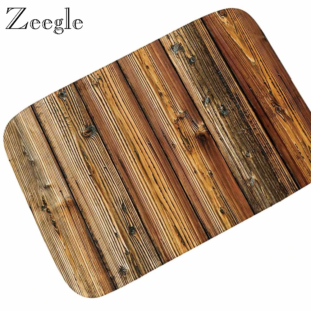 Zeegle дерево напечатано Придверный коврик для молитвенного коврика набор кухонных