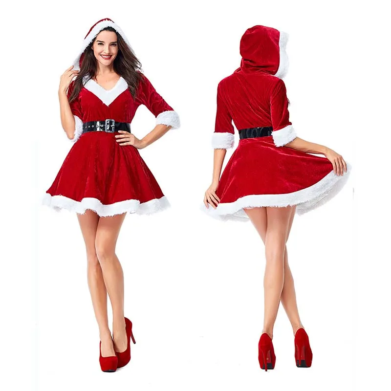 Костюмы Miss Santa Claus женские рождественские платья для вечеринки костюм взрослых с