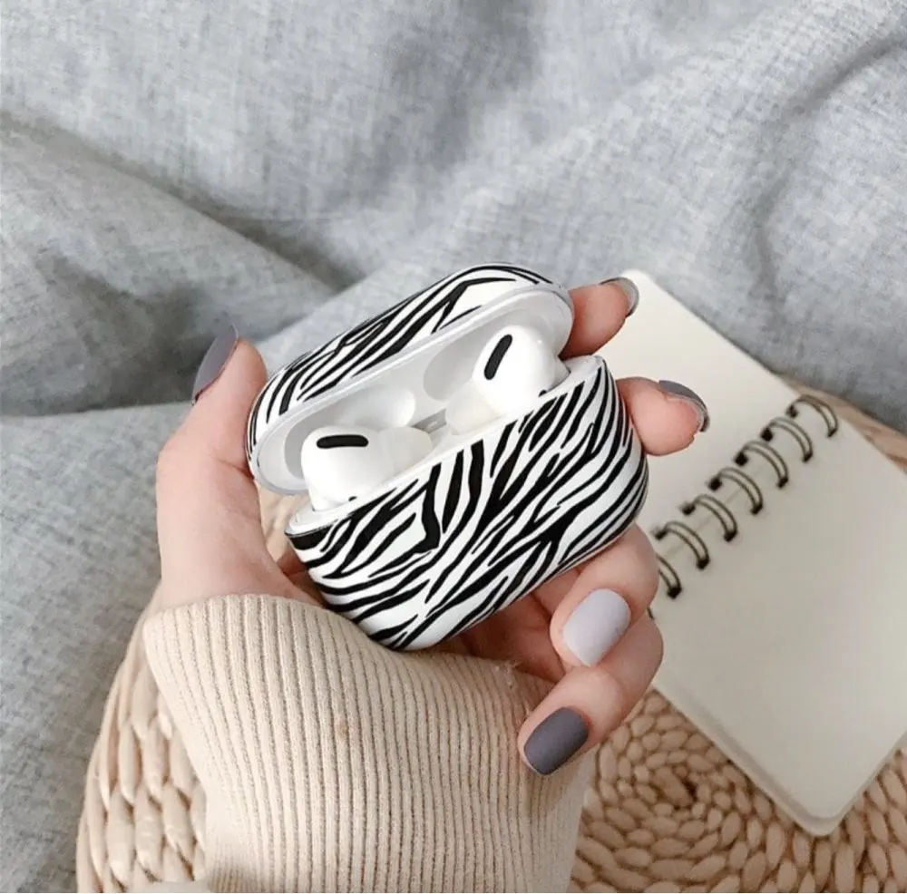 

for airpods pro case cute cartoon for airpods protective soft silicone cover case funda zebra pattern