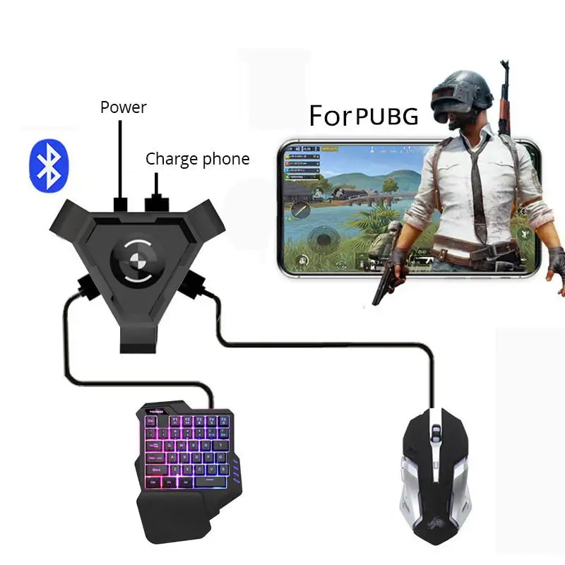 

Wired Controller For PUBG Mobile Gamepad Keyboard Mouse Gaming Converter for Android Phone to PC Bluetooth Adapter Console Xbox