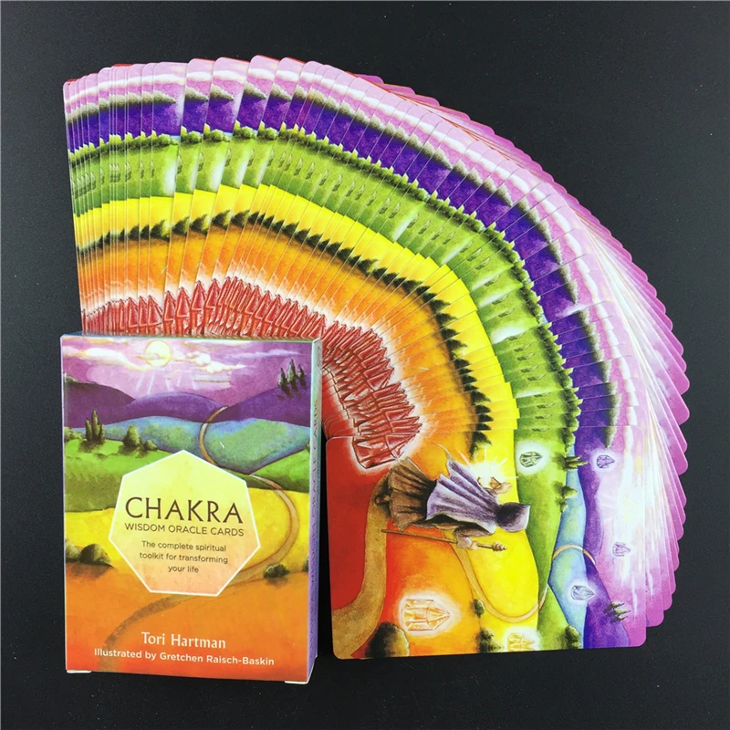 

49pcs Chakra Wisdom Oracle Cards Tarot Card The Complete Spiritual Toolkit for Transforming Your Life Tarot Board Game for Adult