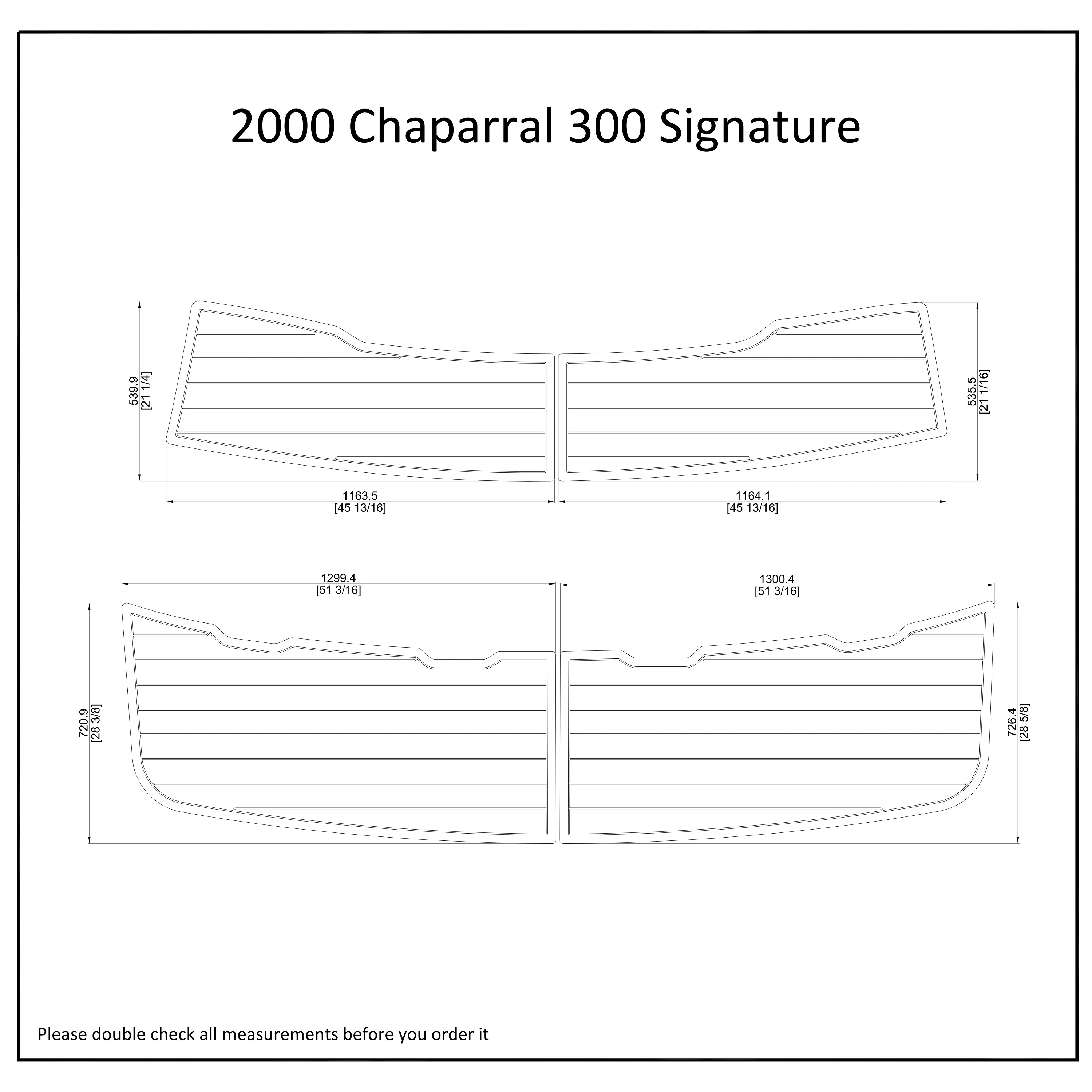 

2000 Chaparral 300 Signature Swim Platform Boat EVA Faux Foam Teak Deck Floor