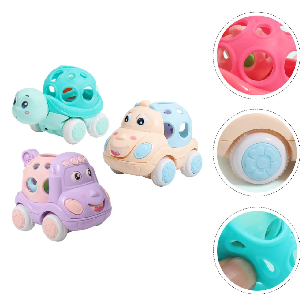 

3pcs Funny Kids Inertia Car Baby Puzzle Plaything Lovely Rattle Car