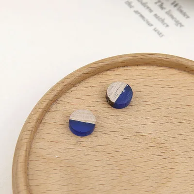 5 royal blue 3 шт 10 мм деревянная Смола сращивания браслет Кабошон бусины Серьги результаты ручной работы Круглый Стад лоток для серег бисера для изготовления ювелирных изделий - Цвет: 5 royal blue