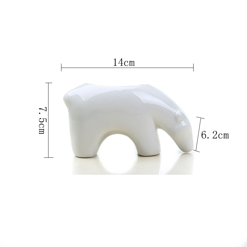 Белый фарфоровый Миниатюрный белый медвежонок суккулент горшок для растений