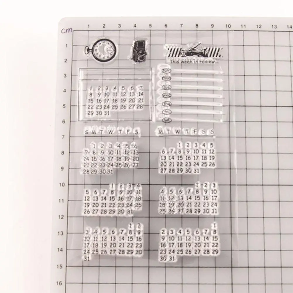 10x15cm 3D Perpetual Calendar Transparent Sticker For Kids DIY Diary Stationery Notebook Decorative T9011 | Канцтовары для офиса и