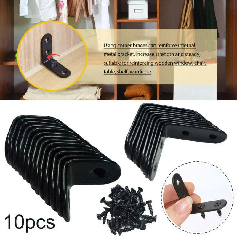 

Joint L Shaped Brackets Support DIY Accessories Set With Screws Stainless Steel