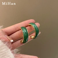 mihan 925 silver needle white green enamel earrings 2021 new trend vintage temperament drop earrings for celebration gifts