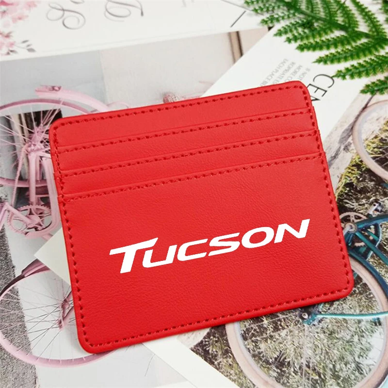 

For Hyundai Tucson Santafe Sonata Veloster Pu Leather ID Card Holder Bank Credit Card Case Wallet Women Men Business Card Cover