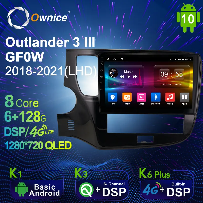 

1280*720 Android 10,0 Ownice Автомобильный мультимедийный автомобильный радиоприемник для Mitsubishi outlander 2020 - 2021 4G LTE аудио GPS плеер 8 ядер