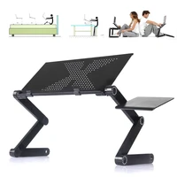 adjustable laptop desk stand portable aluminum ergonomic lapdesk for tv bed sofa pc notebook table desk stand with mouse pad