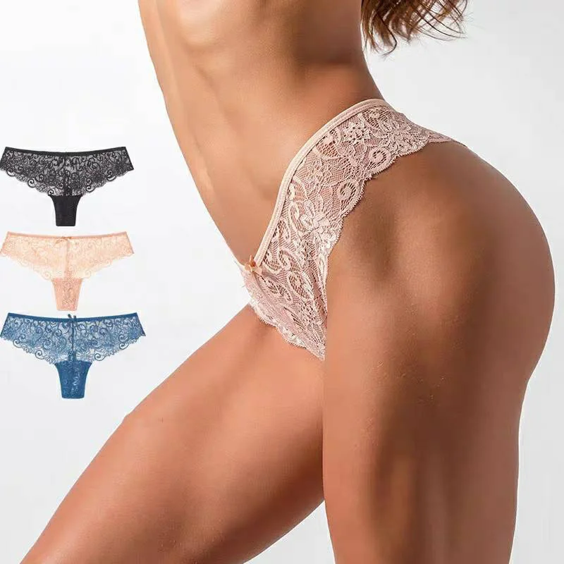 3 шт./лот трусики женские стринги с набедренной повязкой кружевные сексуальные