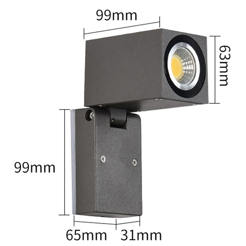 Современный уличный светодиодный настенный светильник регулируемое складное