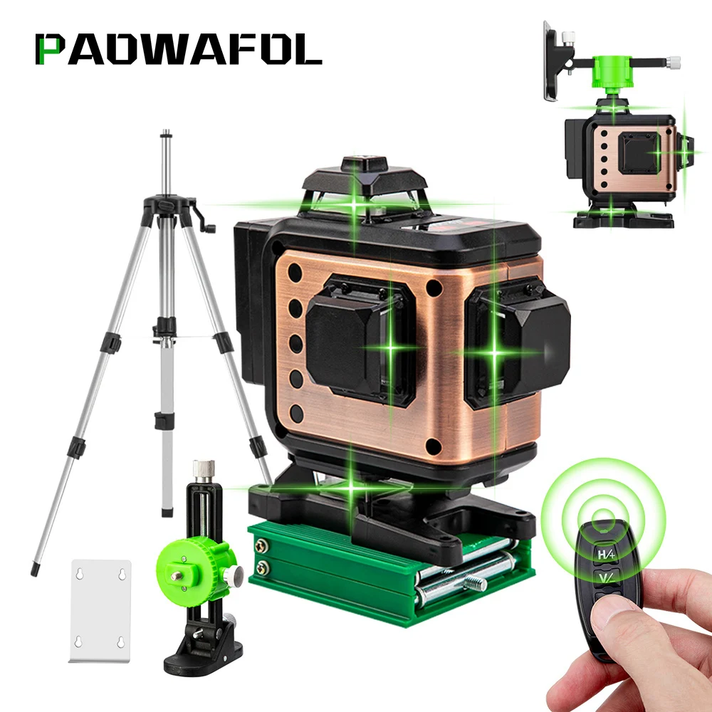4D 16 линий беспроводной дистанционный зеленый лазерный уровень линии