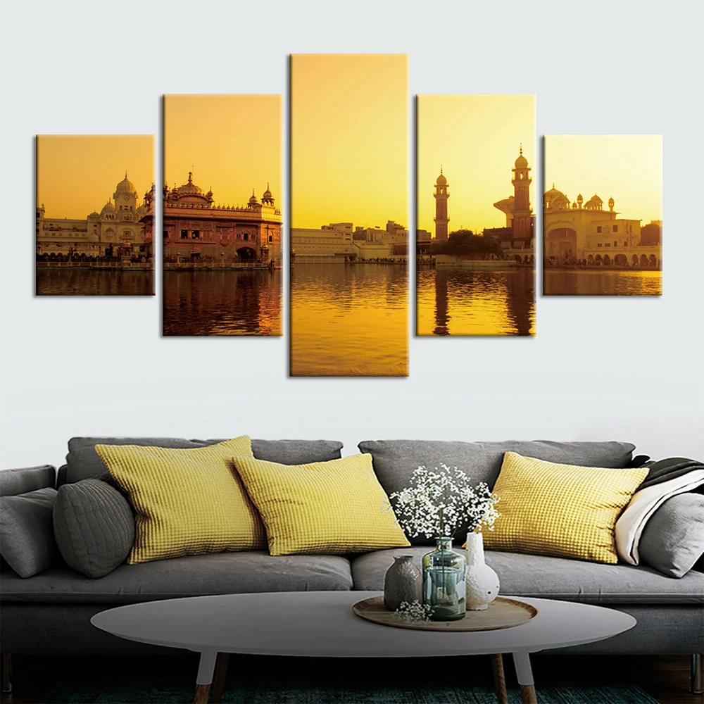 Прибрежный город 5 шт. популярные фотографии картина на холсте настенные