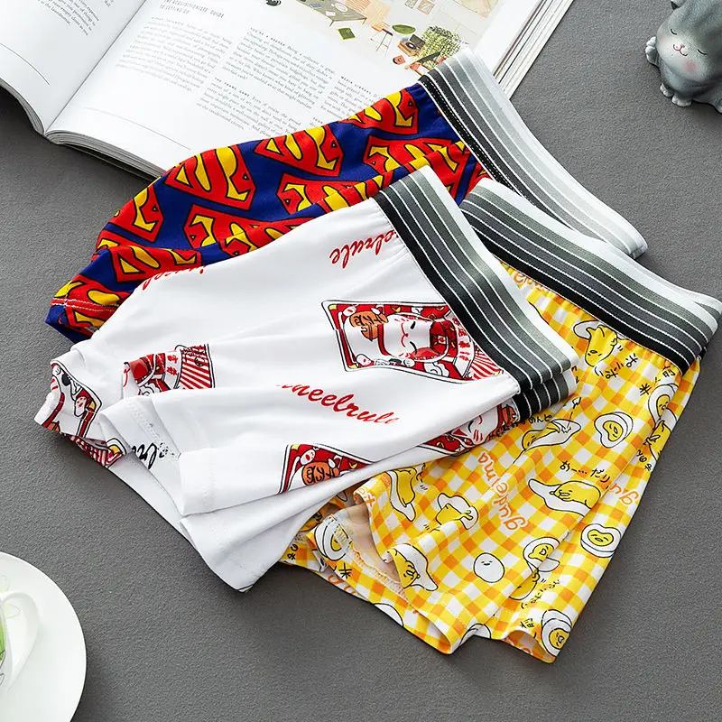 3/5PCS / LOT Men Underwear Boxers Man's Underwear Fashion Plus Size Comfortable Underpants Cartoon Mens Underwear Men's Shorts