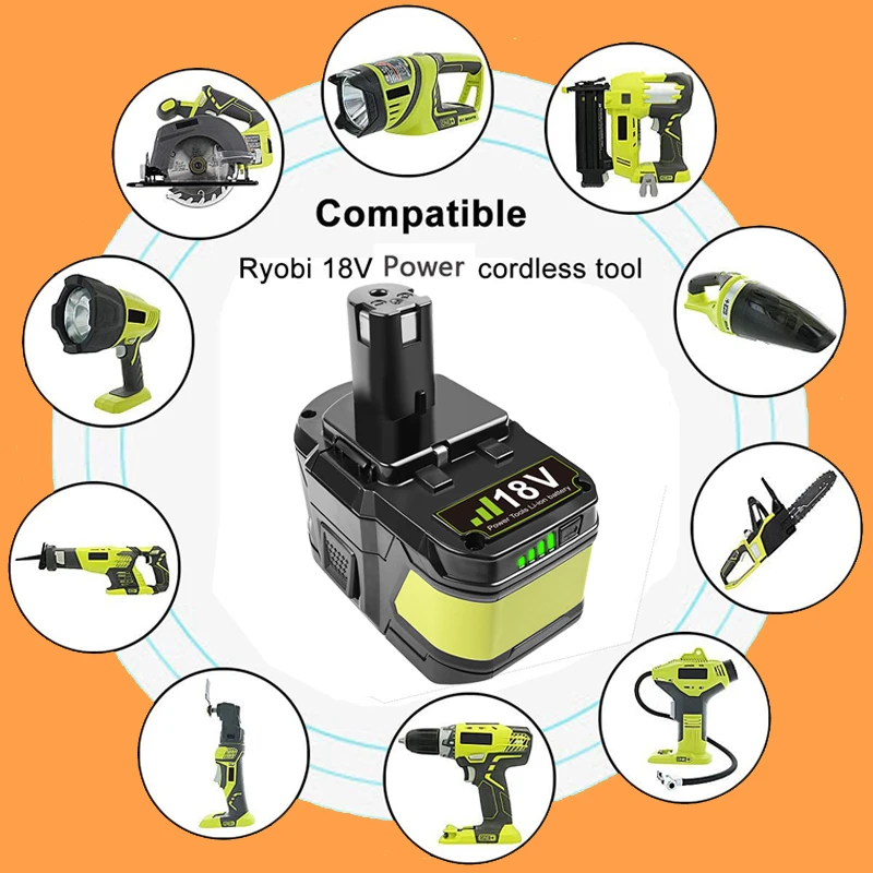 Аккумулятор Сменный 18 в 9 0 Ач для Ryobi P104 P105 P102 P103 P107 P109 P108 P100 RB18L26 литий-ионный L70 |