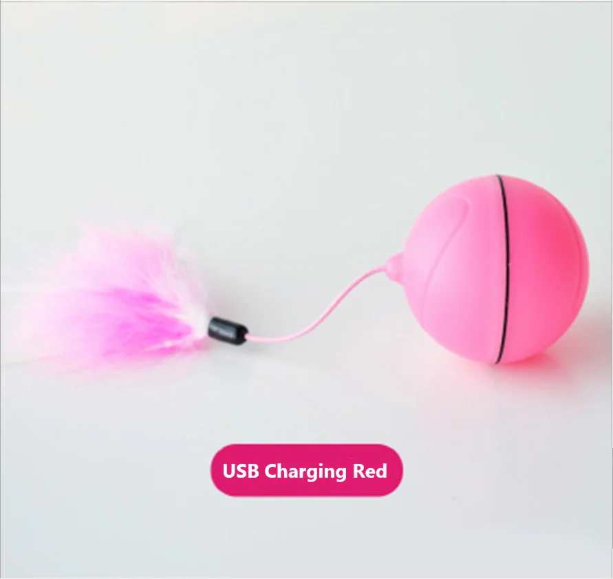 USB Red Нечестивый мяч прыжок мяч для питомцев светодиодный прокатки флэш эластичный шар Автоматический Ролик шар Светодиодная USB зарядка Мяч Собаки Кошки забавные игрушки для животных - Цвет: USB Red