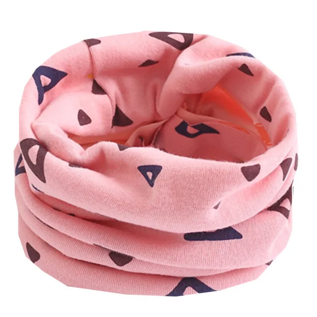 pink triangle Детский шарф с рисунком; воротники для мальчиков и девочек; теплый шейный платок для детей; хлопковый Детский шарф - Цвет: pink triangle