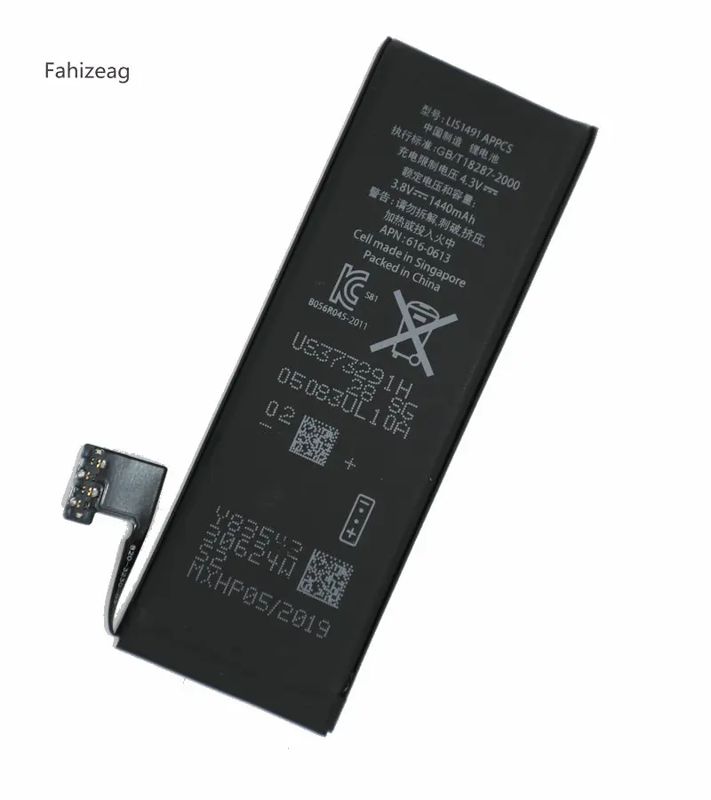 Fahizeag 3 8 В 1440 мАч LIS1491 APPCS Замена для iPhone 5 внутренний с гибким кабелем мобильный