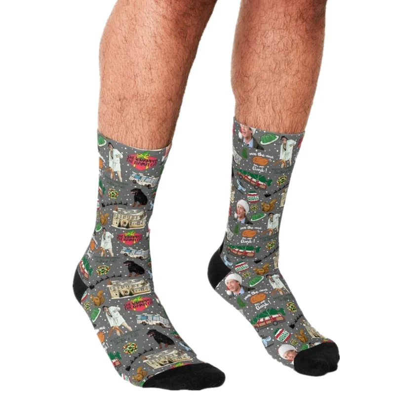 Забавные мужские носки 2021 счастливые в скандинавском стиле с рождественским