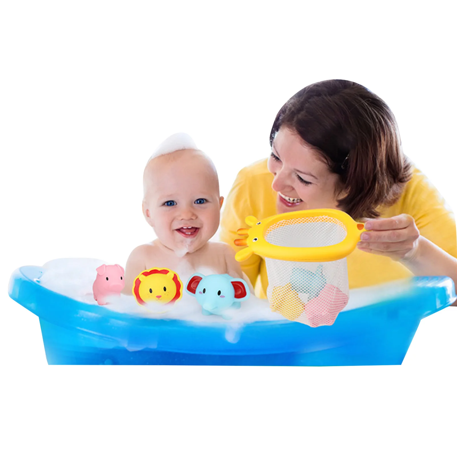 

Baby Bath Toy Cartoon Deer Press Sound Spray Water Animal Fishing Net Bathing Swimming Fishing Game