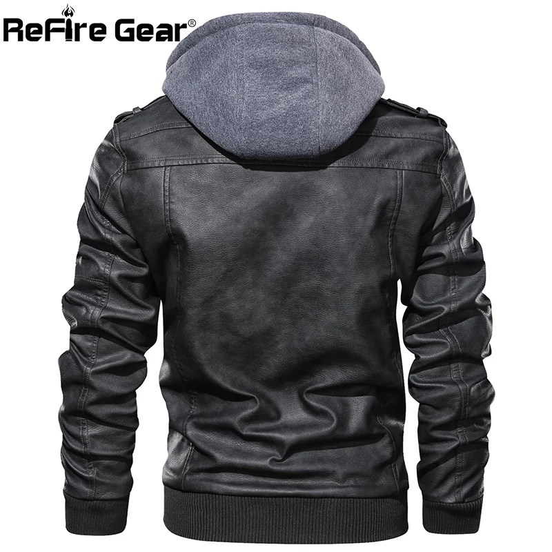 ReFire gear Bomber куртка из искусственной кожи Мужская винтажная Толстовка пилот Военная тактическая куртка зимние толстые теплые повседневные куртки мотоциклиста