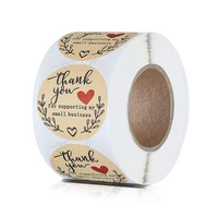 500 pcsroll kraft paper thank you stickers thank you for your order 1 5 inch sealing labels for gift decor stationery stickers