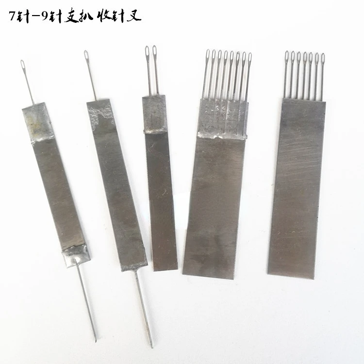 

10Pcs Hand-cranked Flat Knitting Machine Accessories Single Picking Needle and Narrowing Fork 9-needle Flat Knitting Tool
