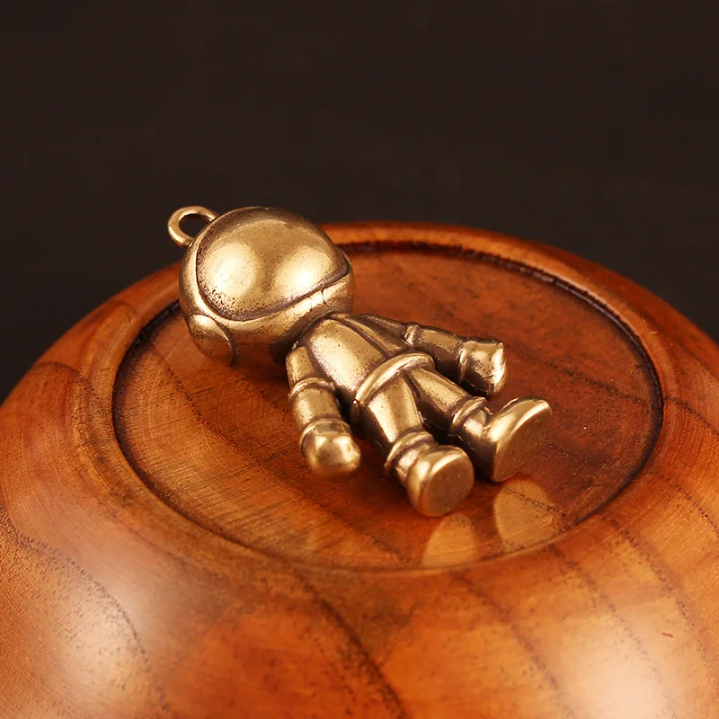 Латунный брелок для ключей с 3d астронавтом космическим роботом Мужская поясная